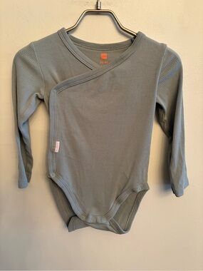 Hema Ribbed Long Sleeve Baby Bodysuit - Sage Green 9-12M